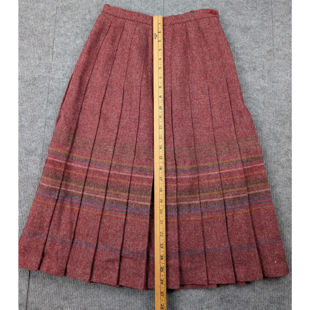 Edinburg Woollen Mill Skirt Suit Set Women 10 3 Piece Vintage Red Pleated Retro - Picture 5 of 16